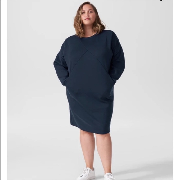 Universal Standard Game NWT Iris Spacer Sweatshirt Dress in Navy- Size 3XL - Picture 1 of 12